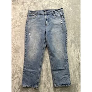 Gap Jeans Womens Plus Sz 20/35R Blue High Rise Straight Western Faded Cowgirl
